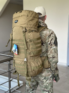 Туристичний великий рюкзак Tactic похідний військовий рюкзак рюкзак на 90 л тактичний рюкзак Койот (new-tur90-coyote) - зображення 3