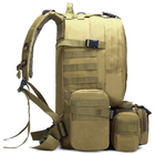 Рюкзак тактический +3 подсумка AOKALI Outdoor B08 75L Sand военный на регулируемых шлейках для тренировок - зображення 5