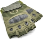 Тактические безпалые перчатки армейские Tactic военные перчатки с защитой костяшек размер ХЛ цвет Олива (oakley-olive-xl) - изображение 1