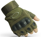 Тактические безпалые перчатки армейские Tactic военные перчатки с защитой костяшек размер ХЛ цвет Олива (oakley-olive-xl) - изображение 5