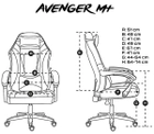 Fotel gamingowy Fury Gaming Chair Avenger M+ Black-White (NFF-1710) - obraz 12