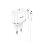 Адаптер сетевой HOCO Type-C to Lightning Cable Victorious single port charger set N24 |1Type-C, 20W/3A, PD/QC| белый