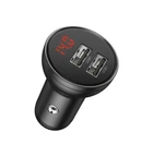 Адаптер автомобільний BASEUS Digital Display Dual USB |2USB, 4.8A, 24W| (CCBX-0S) сірий