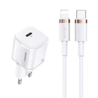 Адаптер сетевой USAMS T36 Type-C to Lightning cable Xfk Super Cube Series CC124 |1Type-C, 20W, PD| белый