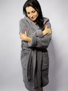Халат жіночий теплий з капюшоном DKaren Housecoat Diana S Grey (5903251437333) - зображення 4