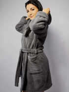 Халат жіночий теплий з капюшоном DKaren Housecoat Diana 2XL Grey (5903251437371) - зображення 3