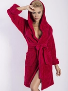 Халат жіночий теплий з капюшоном DKaren Housecoat Diana S Raspberry (5901780658106) - зображення 1