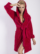 Халат жіночий теплий з капюшоном DKaren Housecoat Diana XS Raspberry (5901780658090) - зображення 1
