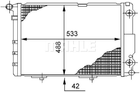 Радіатор охолодження двигуна W124 2.0d-3.0d (Premium Line! OE) MAHLE (CR294000S)