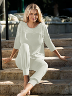 Piżama (spodnie + bluza) DKaren Set Loretta 2XL Ecru (5903251383289)