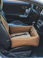 Автокресло автогамак лежак со съемным чехлом для собак и кошек 50х50 см Incor Коричневый (К-52)
