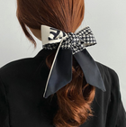 Платок-лента твилли шарфик платок для волос на шею на руку на сумку Honey Fashion Accessories черный (12-79)