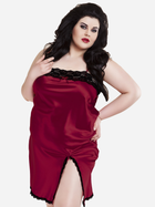 Еротичний пеньюар жіночий DKaren Plus Size Slip Bella 7XL Бордовий (5903251416383)