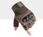 Тактические перчатки безпалые Expert M хаки - изображение 4