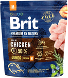 Sucha karma dla psów Brit Premium By Nature Junior M Medium 1 kg (8595602526314) - obraz 1