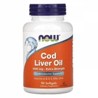 Риб'ячий жир з печінки тріски, Cod Liver Oil, Now Foods, 1000 мг, 90 капсул (NOW-01743)
