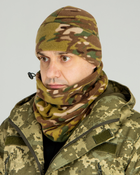 Комплект зимовий флісовий баф (шарф-труба) і шапка, L мультикам - зображення 1