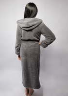 Халат жіночий теплий з капюшоном DKaren Diana 2XL Grey (5903251437432) - зображення 6