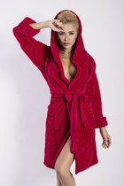 Халат жіночий теплий з капюшоном DKaren Plus Size Diana 3XL Raspberry (5901780658151) - зображення 1
