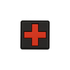 Шеврон на липучке ПВХ UMT Крест для аптечки ( Медик ) 40х40 мм Красный - изображение 1
