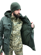 Тактична куртка хакі зсу чоловіча, зимова утеплена з капюшоном Розмір 56-58 зріст 167-179 - зображення 8