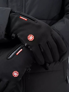 Тактические водоотталкивающие перчатки с флисовой подкладкой удобные и теплые Black L - изображение 2