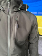 Куртка армейская SoftShell Олива осень/зима на флисе M (0511) - изображение 4