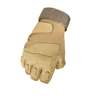 Тактичні рукавички безпалі Lesko E302 Sand Khaki XL військові армійські з відкритими пальцями - зображення 4