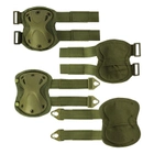 Комплект захисту AOKALI F001 Green тактичний наколінники + налокітники штурмові - зображення 1