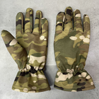 Рукавички зимові пальцеві, Мультикам, розмір XL, підкладка фліс, тактичні зимові рукавички - зображення 4