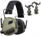 Наушники с радиогарнитурой Earmor М31 крепление на шлем OPS Core чебурашка Олива (Kali) для защиты слуха от вредного воздействия шума и громких звуков - изображение 1