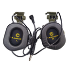 Активні навушники Earmor M32X Mod4 тактичні із кріпленнями чебурашка для шолому Зелений - зображення 2