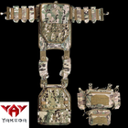Плитоноска бронежилет, военный жилет с сумкой-напашником и расширенной передней панелью на 15 магазинов АК YAKEDA MULTICAM Мультикам VTO-6094A - изображение 8