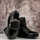 Тактические мужские ботинки Kindzer кожаные натуральный мех 47 чёрные - изображение 3
