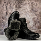 Тактические мужские ботинки Kindzer кожаные натуральный мех 46 чёрные - изображение 3