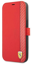 Etui z klapką Ferrari Book On Track Carbon Stripe do Apple iPhone 13 /13 Pro Red (3666339026530) - obraz 1