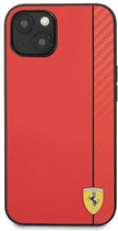 Etui plecki Ferrari On Track Carbon Stripe do Apple iPhone 13 mini Red (3666339026479) - obraz 1