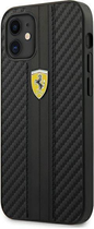 Etui plecki Ferrari On Track Carbon Stripe do Apple iPhone 12 mini Black (3700740479742) - obraz 1