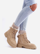 Жіночі зимові черевики високі Fenan 40 Бежеві (5905677943818) - зображення 4