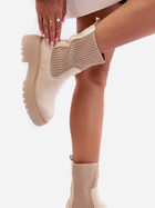 Жіночі зимові черевики високі Rewam 39 Бежеві (5905677922837) - зображення 4