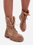 Жіночі зимові черевики високі Frendo 41 Темно-бежеві (5905677932508) - зображення 4