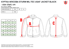 Куртка флисовая тактическая MIL-TEC Sturm USAF Jacket Black 10430002 M Black (2000980499830) - изображение 11