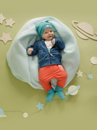 Демісезонна шапка дитяча Pinokio Orange Flip Bonnet 46-48 см Turquoise (5901033307584) - зображення 3