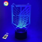 Ночник-светильник 3D "Атака Титанов Герб" 3DTOYSLAMP 25х13 см 000262494