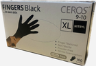Нітрилові рукавички CEROS Fingers Black Розмір ХL 100шт/уп. Чорні - зображення 2