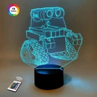3D ночник "ВАЛЛ-И" (УВЕЛИЧЕННОЕ ИЗОБРАЖЕНИЕ) + пульт ДУ + сетевой адаптер+ батарейки (3ААА) 3DTOYSLAMP