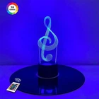 3D нічник "Скрипічний ключ" (ВОЛІЧНЕ ЗОБРАЖЕННЯ) + пульт ДК + мережевий адаптер+батарейки (3ААА) 3DTOYSLAMP