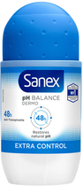 Dezodorant Sanex Ph Balance Dermo Extra Control Roll On 50 ml (8718951463899) - obraz 1
