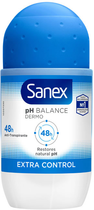 Дезодорант Sanex Ph Balance Dermo Extra Control Roll On 50 мл (8718951463899) - зображення 1