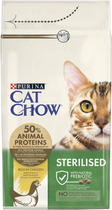 Сухий корм для дорослих стерилізованих котів Purina Cat Chow Sterilised з куркою 1.5 кг (7613032233396)